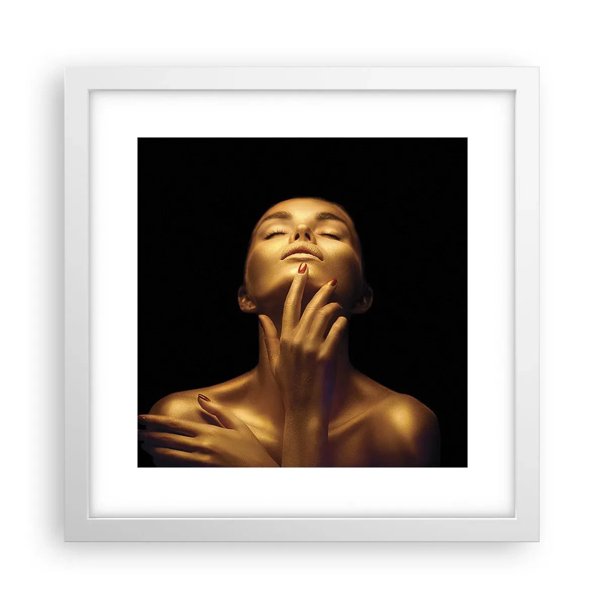 Plakat i hvid ramme - Som gylden silke - 30x30 cm