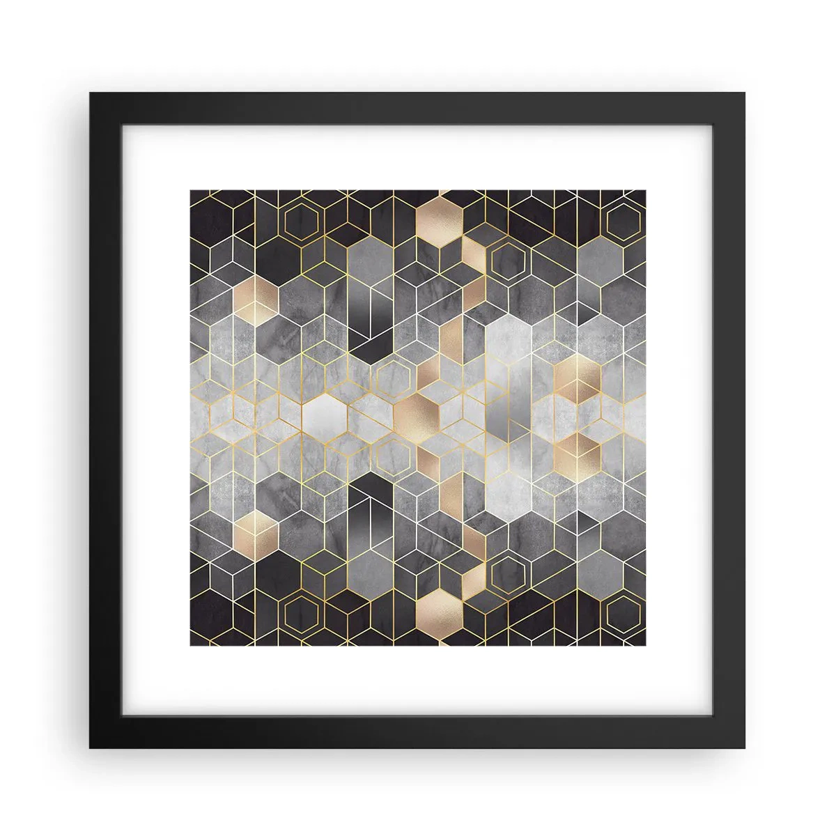 Plakat i sort ramme - Sammensætning af diamanter - 30x30 cm