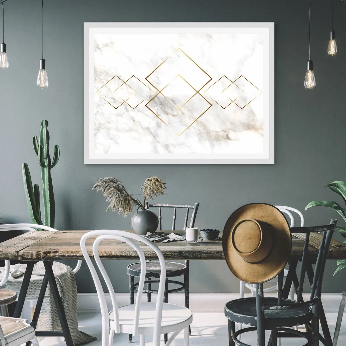 Plakat i hvid ramme - Udsigt til det uendelige - 100x70 cm