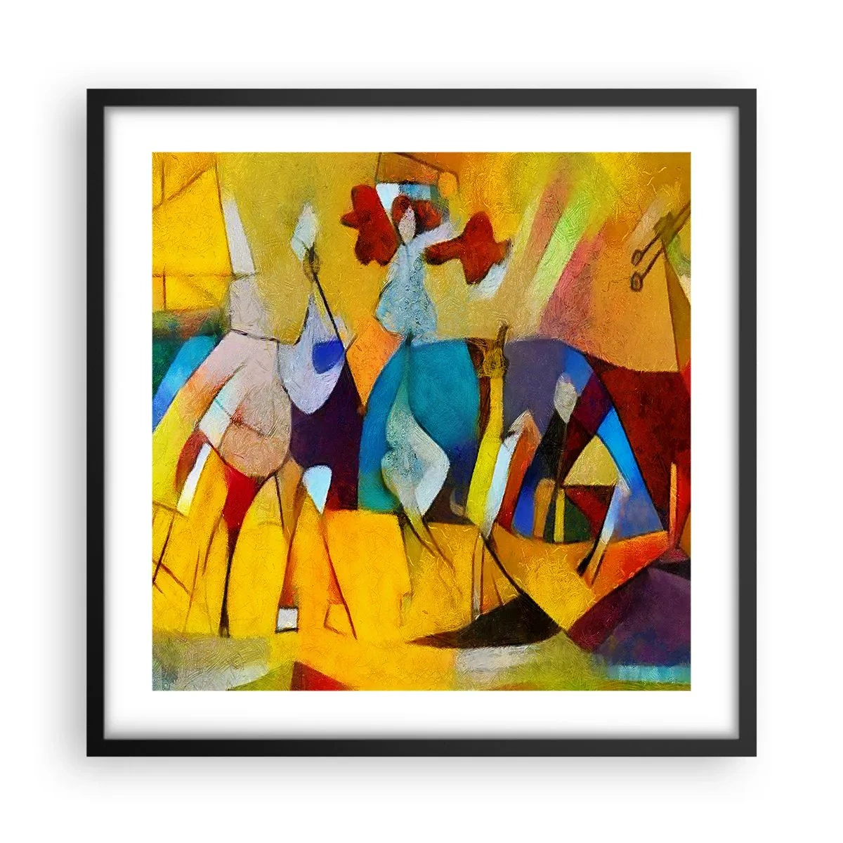 Plakat i sort ramme - Sol - liv - glæde - 50x50 cm