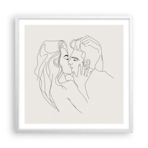 Plakat i hvid ramme - Forviklet i følelser - 60x60 cm