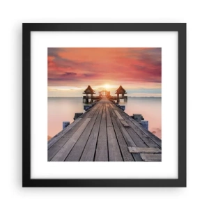 Plakat i sort ramme - Fra vest til øst - 30x30 cm