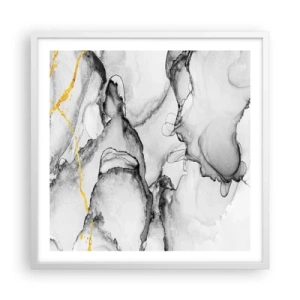 Plakat i hvid ramme - Sammensætning med guldmotiv - 60x60 cm