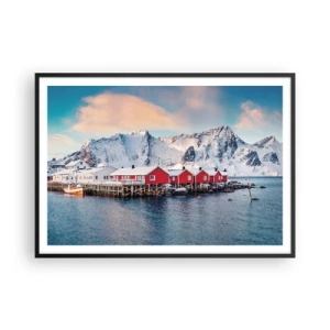 Plakat i sort ramme - Nordlig tilbagetrækning - 100x70 cm