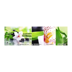 Prøve Fototapet Selvklæbende Deluxe Sticker - Kølig friskhed - Bambus, Blomst, Orkidé - 100x30 cm