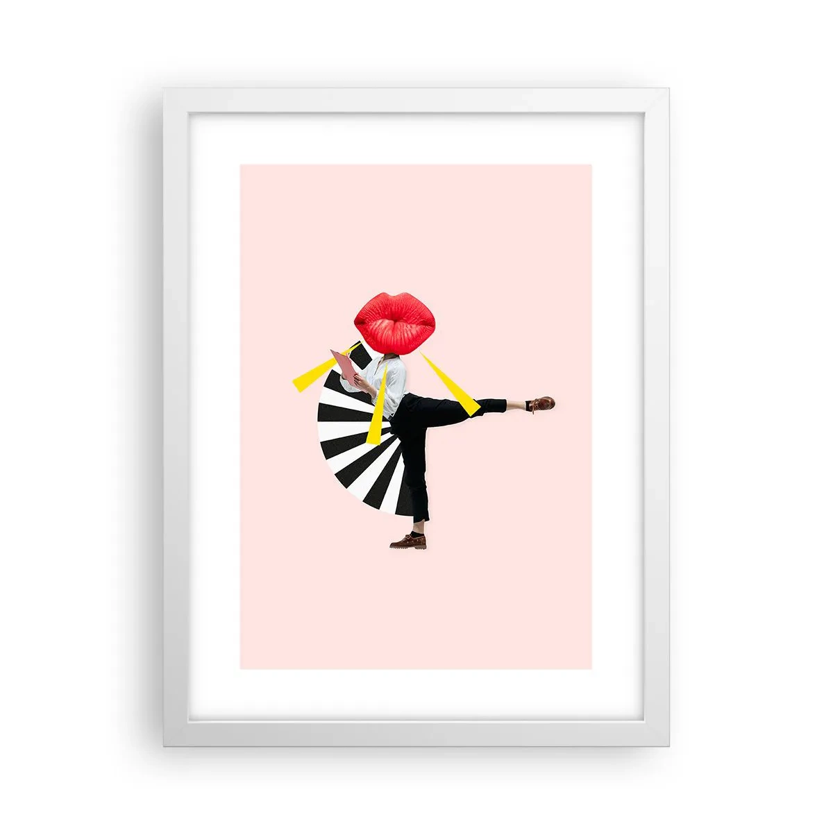 Plakat i hvid ramme - Surrealistisk popkunst - 30x40 cm