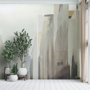 Fototapet på mål Premium Sand - En drøm om byen - Minimalistisk, Lyse, By