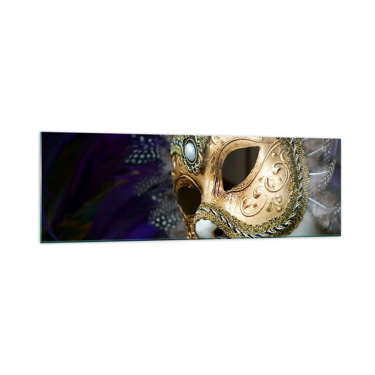 Billede på glas - Venetiansk portræt i guld - 160x50 cm