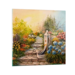 Billede på glas - I fuld blomstring - 70x70 cm