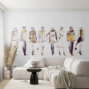 Fototapet Premium Canvas - Diskret elegance, afslappet elegance - Kvinde, Model, Mode - 150x105 cm