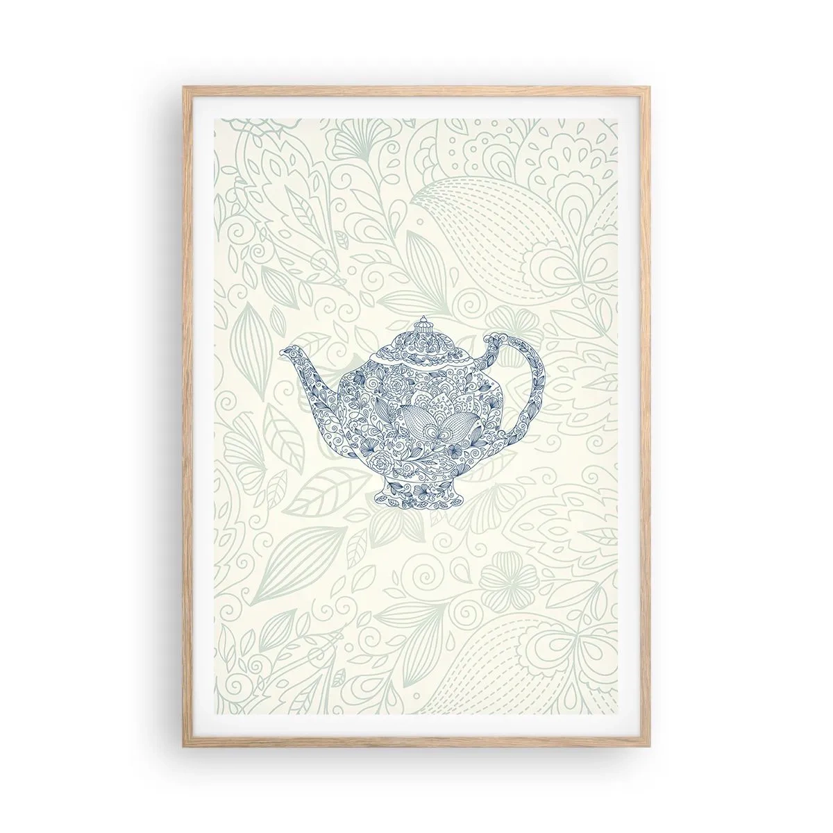 Plakat i ramme af lyst egetræ - Teens charme - 70x100 cm