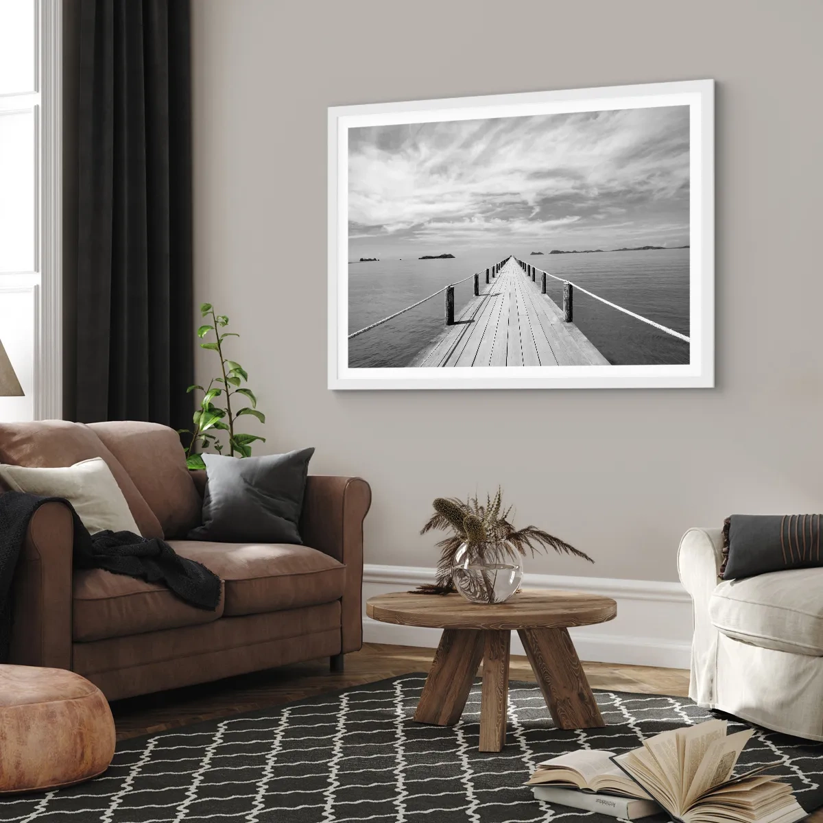 Plakat i hvid ramme - Eller måske en rejse... - 91x61 cm