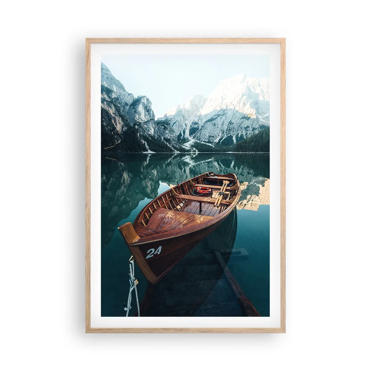 Plakat i ramme af lyst egetræ - Som om det var malet på glas - 61x91 cm