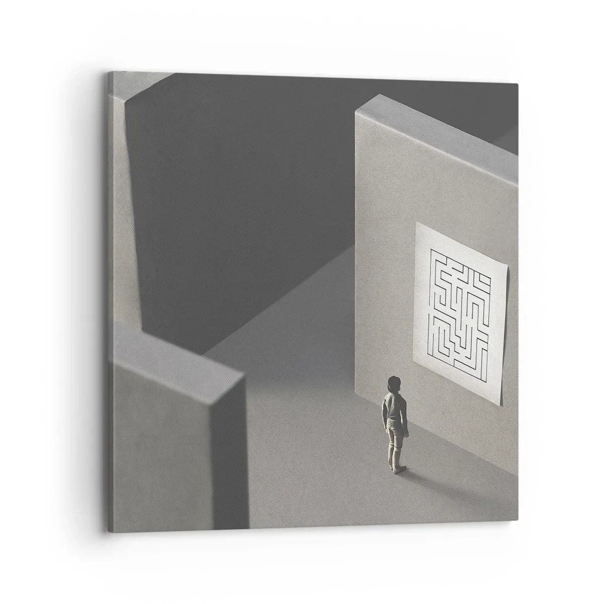 Lærredstryk - Billede på lærred - Men hvor er jeg? - 70x70 cm