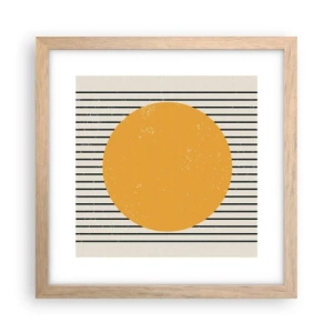 Plakat i ramme af lyst egetræ - Enkelthedens kraft - 30x30 cm