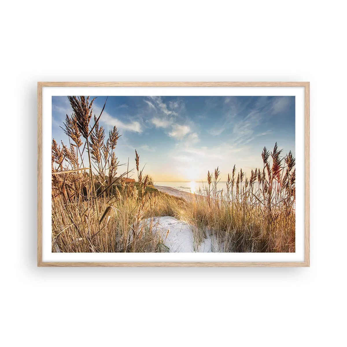 Plakat i ramme af lyst egetræ - Nordstrand - 91x61 cm