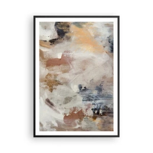 Plakat i sort ramme - Tågeagtig abstraktion - 70x100 cm