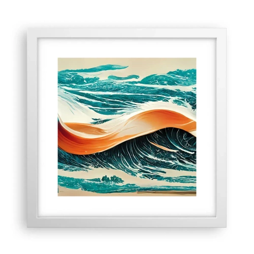 Plakat i hvid ramme - Surferens drøm - 30x30 cm
