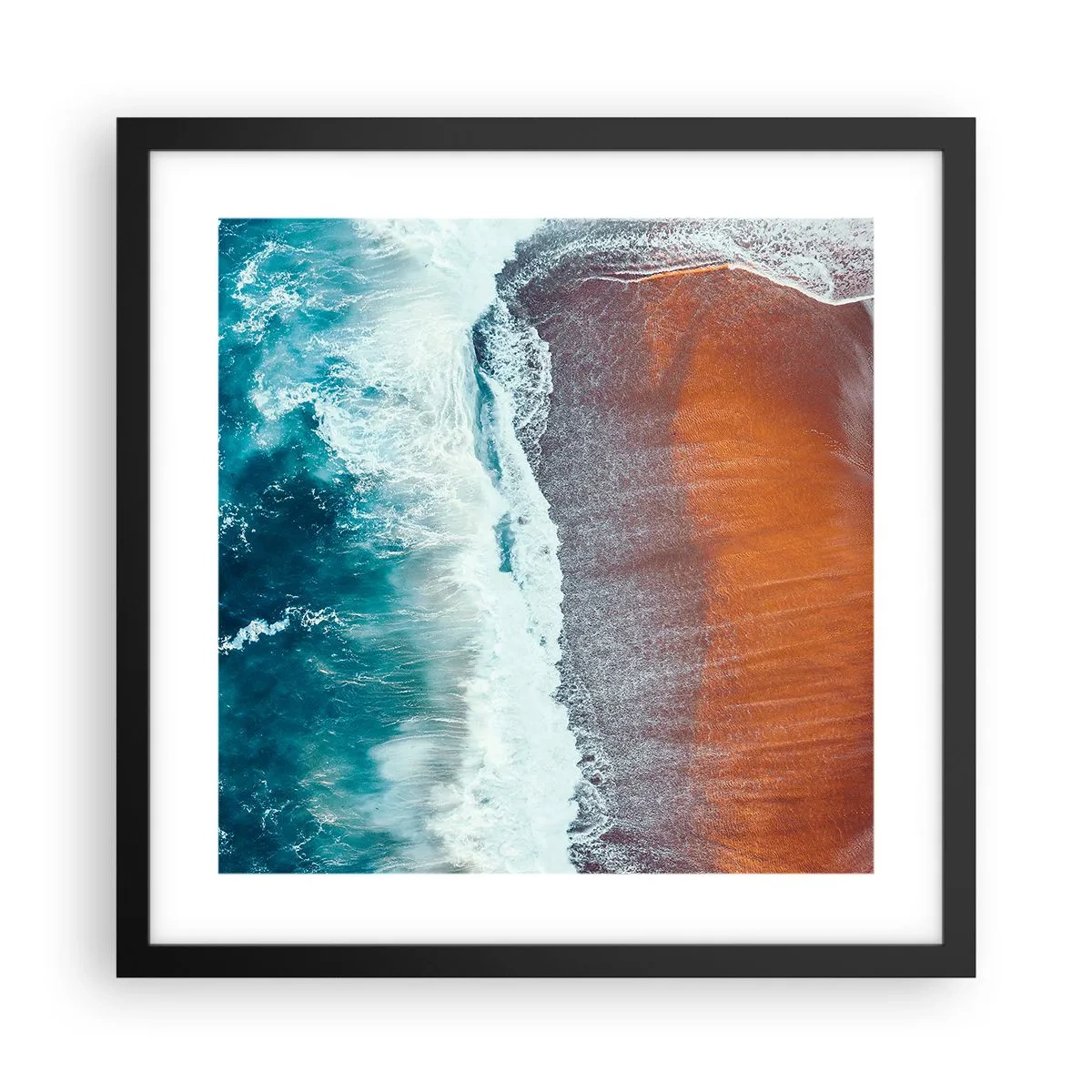 Plakat i sort ramme - Et strejf af havet - 40x40 cm