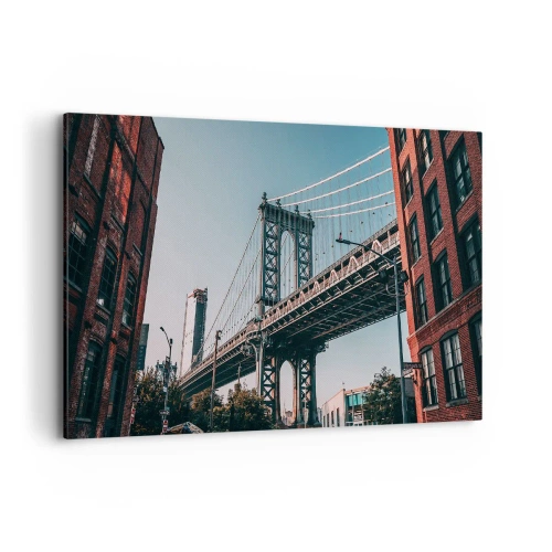 Lærredstryk - Billede på lærred - Over byens bølger - 120x80 cm