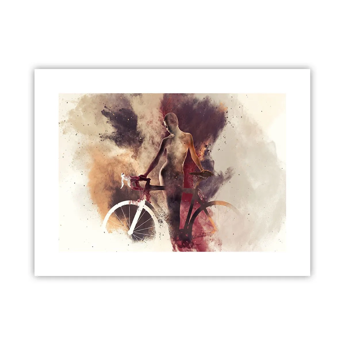 Plakat - I marmor former den cyklende sjæl - 40x30 cm