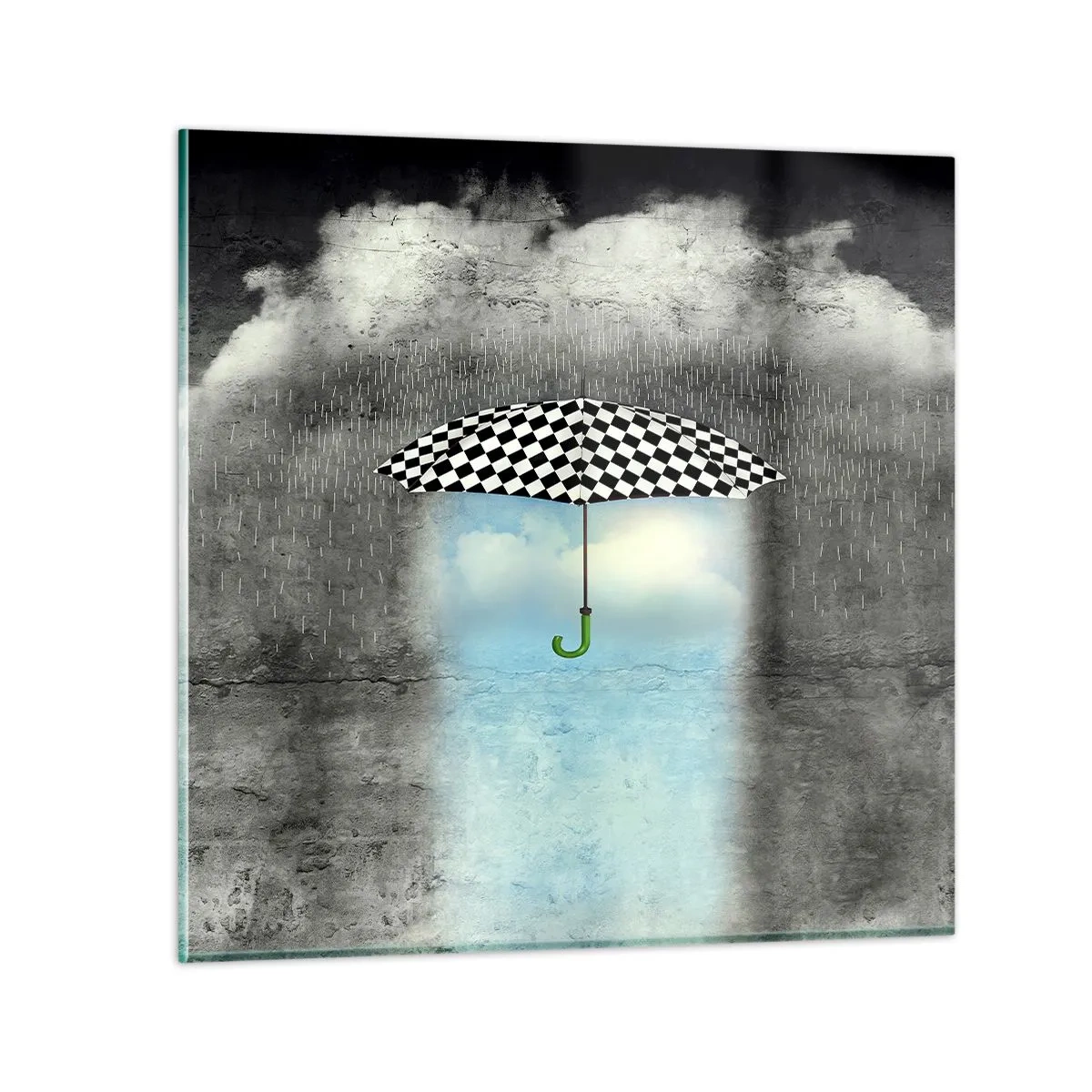 Billede på glas - Og alligevel er det muligt - 70x70 cm