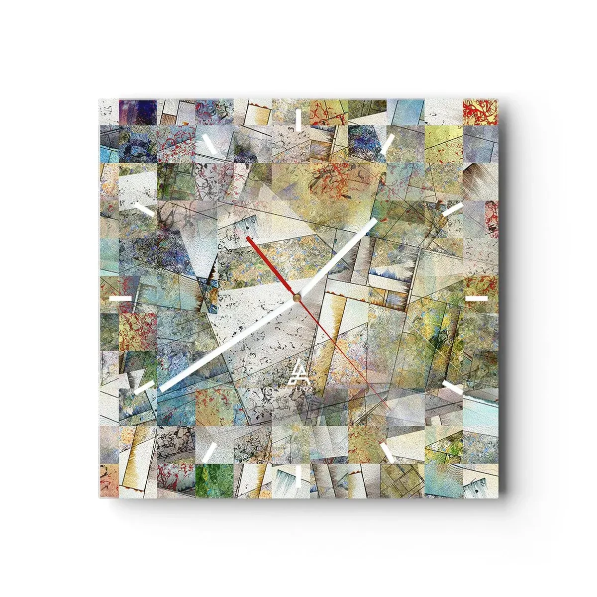 Vægur, Uret - Geometrisk ommøblering - 30x30 cm