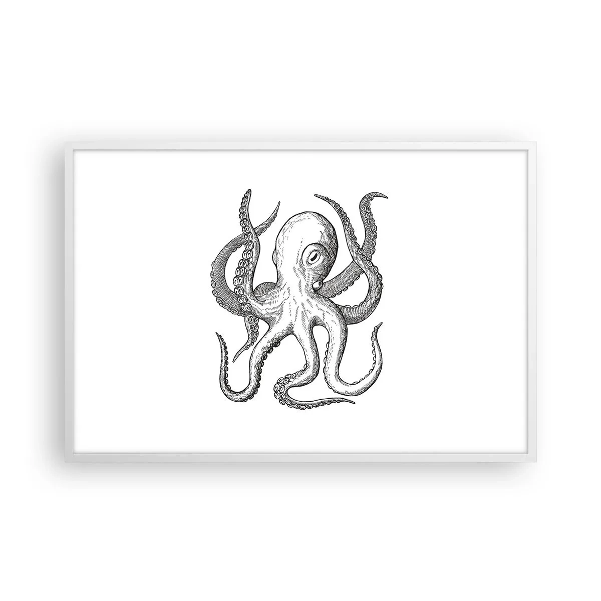 Plakat i hvid ramme - Dans med bølger - 91x61 cm