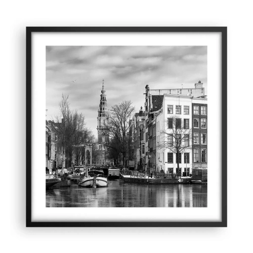 Plakat i sort ramme - Amsterdam stemning - 50x50 cm