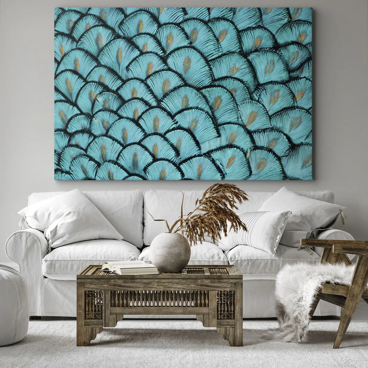Lærredstryk - Billede på lærred - Den store fjer-galla - 100x70 cm