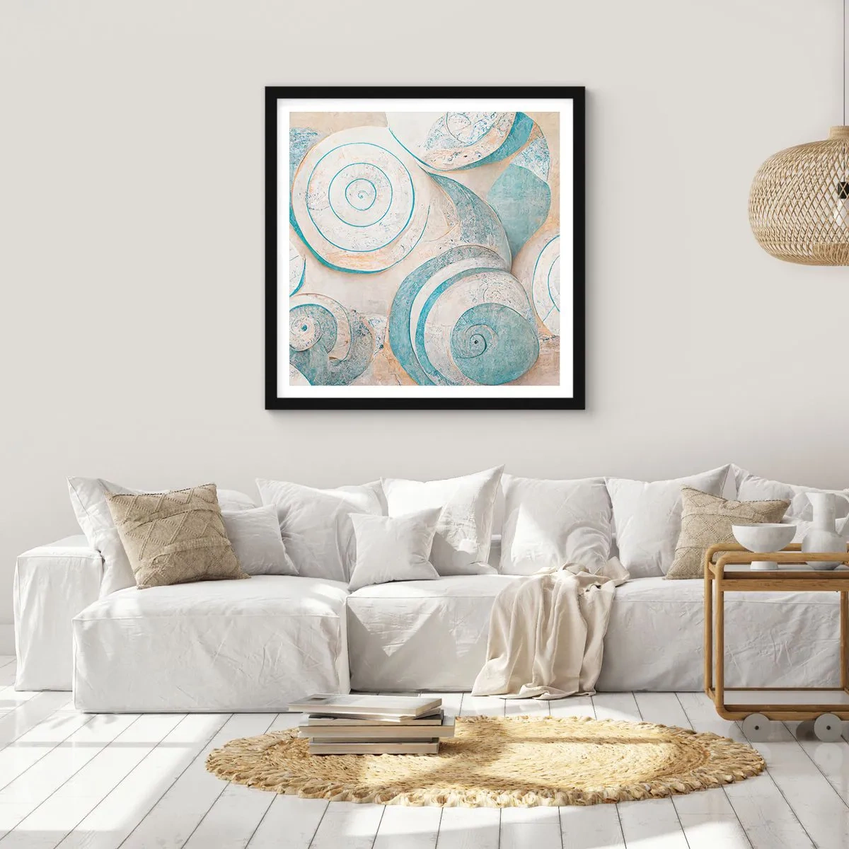 Plakat i sort ramme - Hvad gemmer skallen på? - 60x60 cm