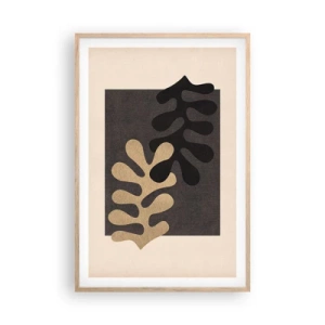 Plakat i ramme af lyst egetræ - Fravær og supplement - 61x91 cm