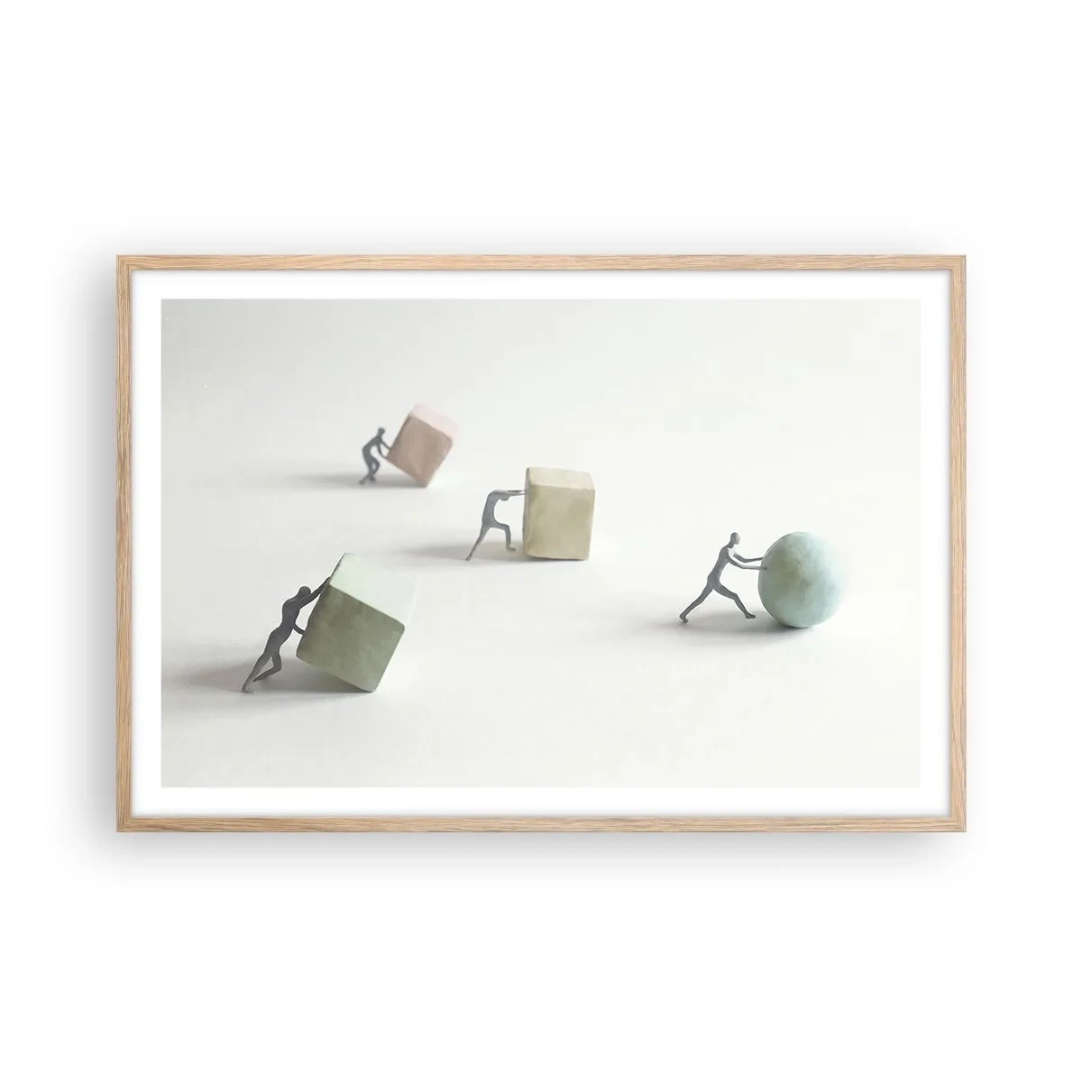 Plakat i ramme af lyst egetræ - Selve livet - 91x61 cm