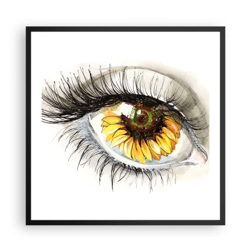 Plakat i sort ramme - Et look lige så varmt som sommeren - 60x60 cm