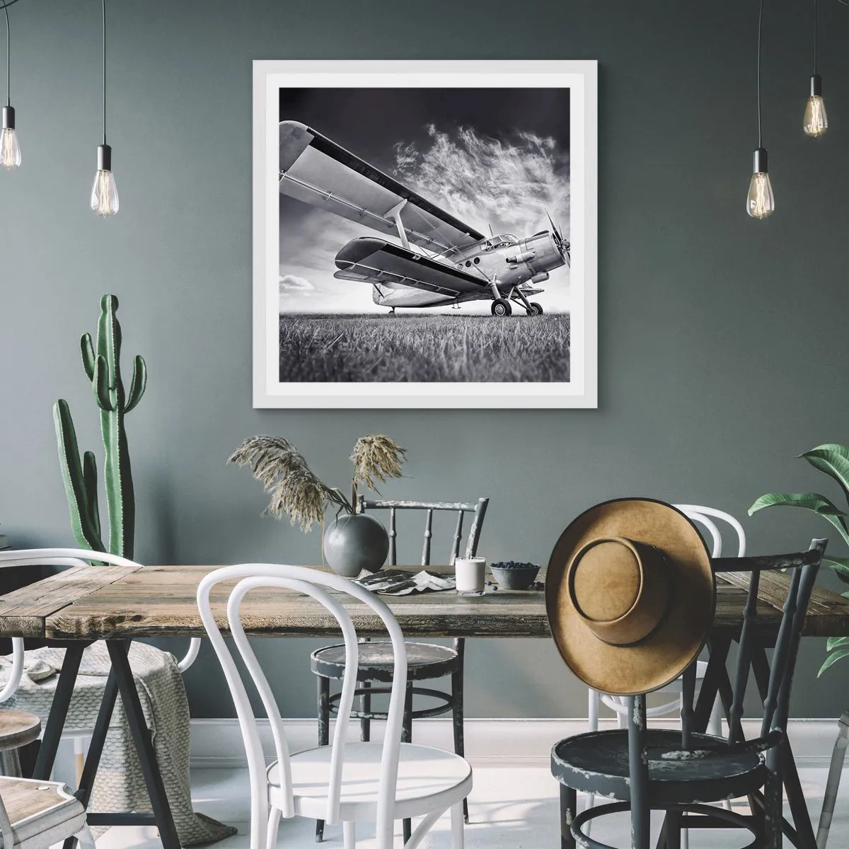 Plakat i hvid ramme - Den bevingede vandringsmand - 30x30 cm