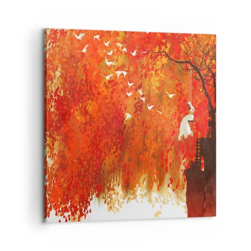 Lærredstryk - Billede på lærred - Vil han flyve med dem? - 60x60 cm