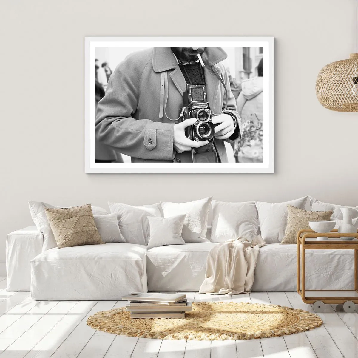 Plakat i hvid ramme - I retro stil - 100x70 cm