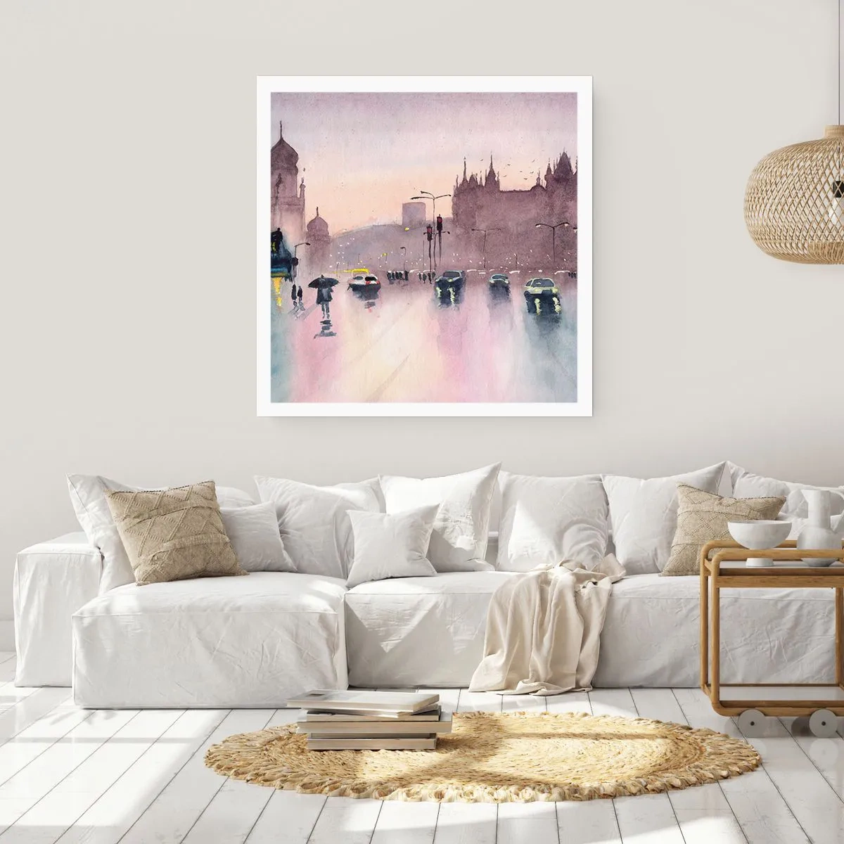 Plakat - I en regnfuld tåge - 60x60 cm