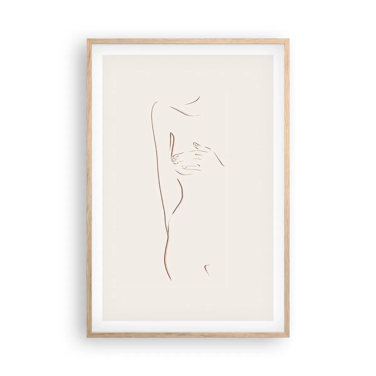 Plakat i ramme af lyst egetræ - Begærets form - 61x91 cm