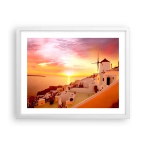 Plakat i hvid ramme - Opløses i hvidt og guld - 50x40 cm