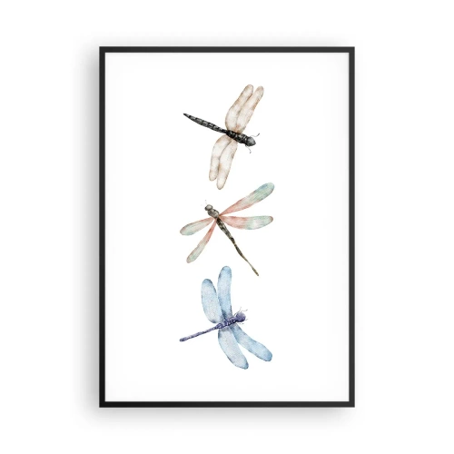 Plakat i sort ramme - Vægtløse guldsmede - 70x100 cm