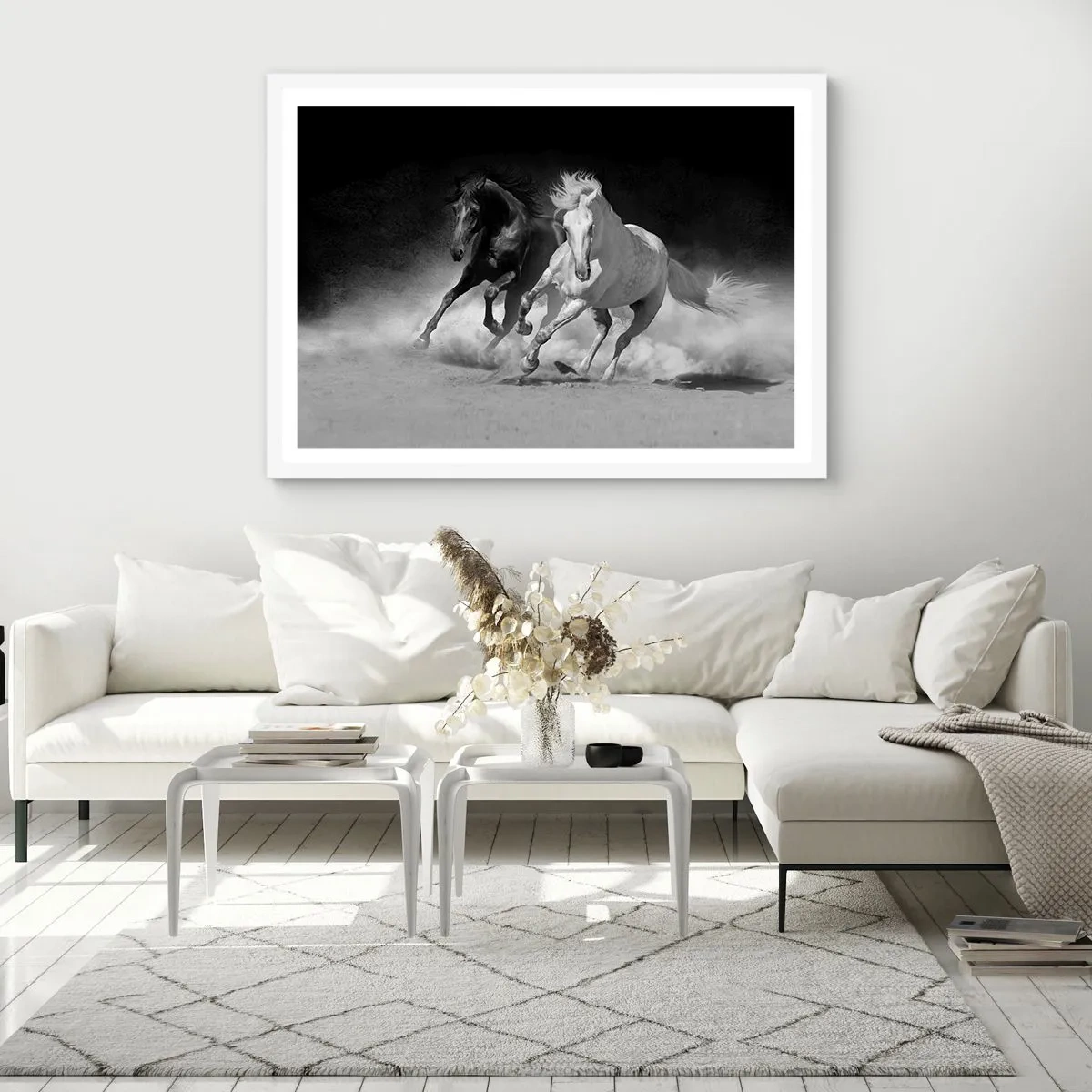 Plakat i hvid ramme - Frihedens galop - 100x70 cm