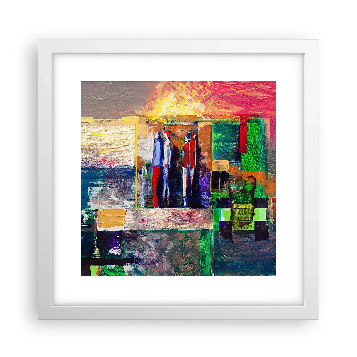 Plakat i hvid ramme - Forhold og følelser - 30x30 cm