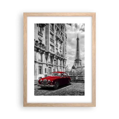 Plakat i ramme af lyst egetræ - Rovdyr i byen - 30x40 cm