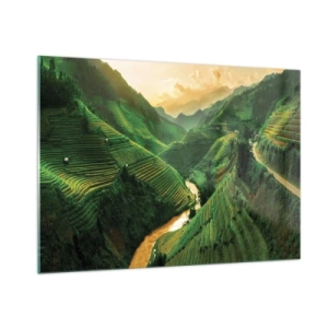 Billede på glas - Vietnamesisk dal - 100x70 cm