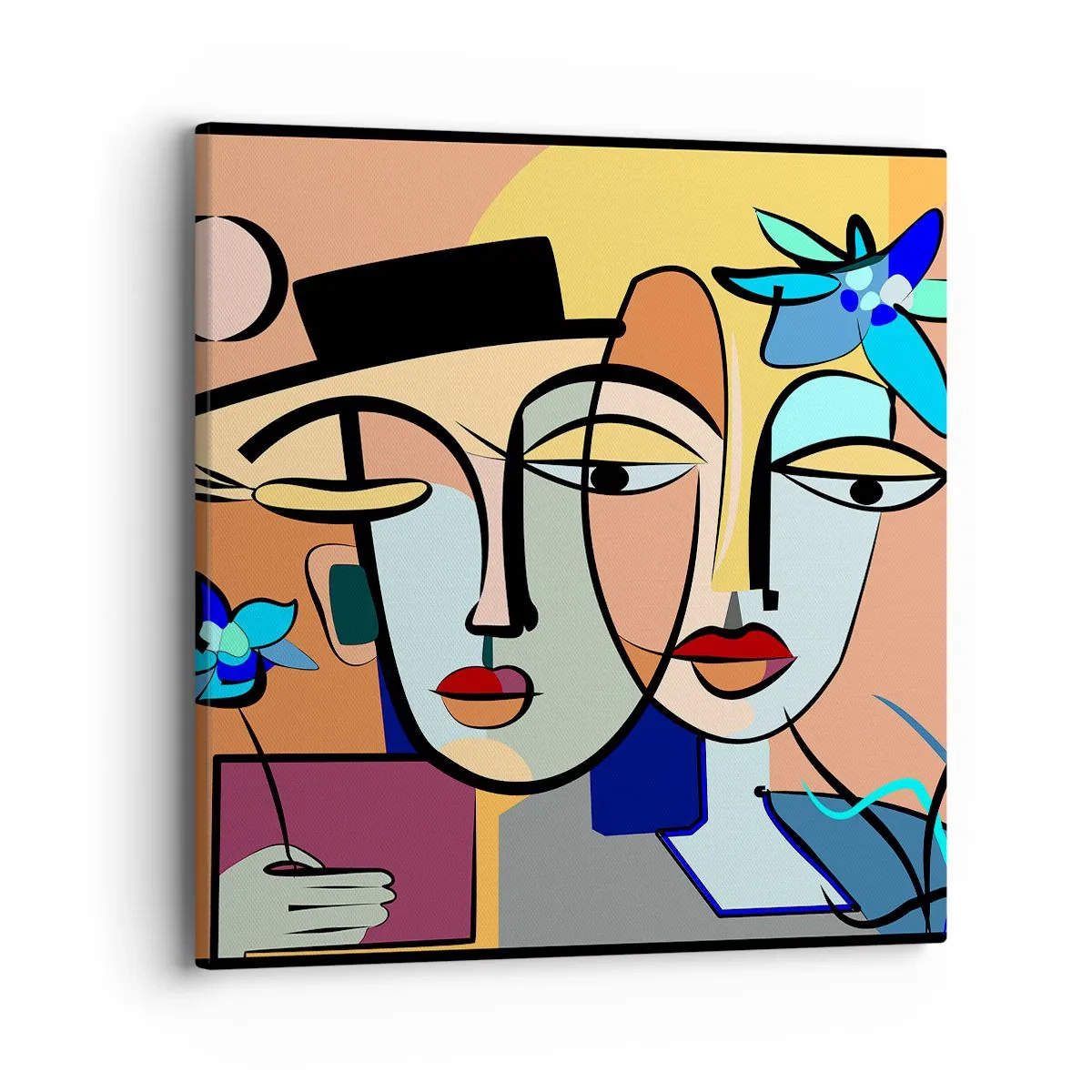Lærredstryk - Billede på lærred - Picassos randez vous - 40x40 cm