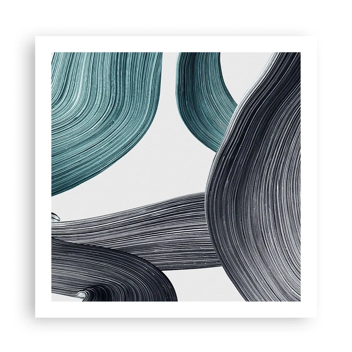Plakat - Smaragdgrønne og sorte stier - 60x60 cm