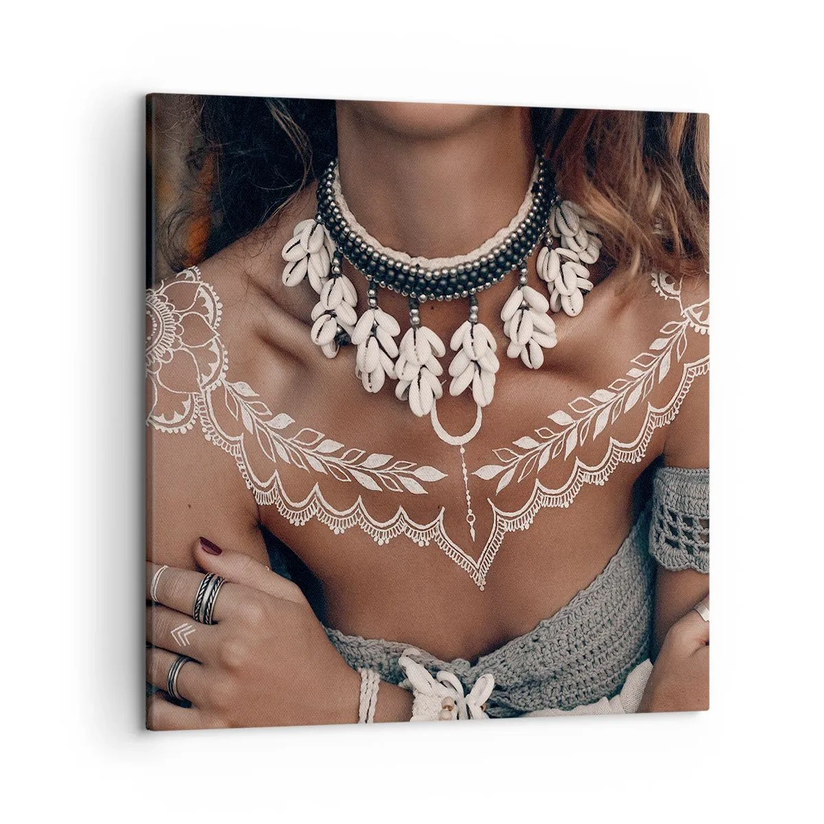 Lærredstryk - Billede på lærred - Talismaner, ritualer om kvindelighed - 50x50 cm