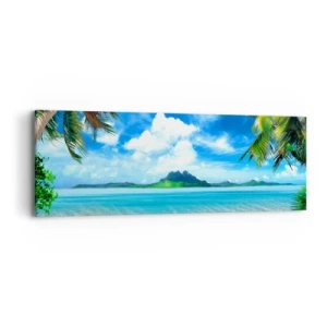 Lærredstryk - Billede på lærred - Azur i troperne - 90x30 cm