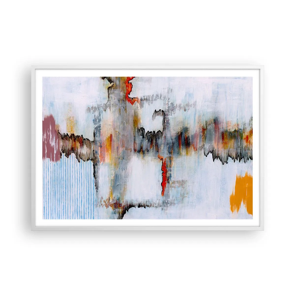 Plakat i hvid ramme - En pind på vandet - 100x70 cm